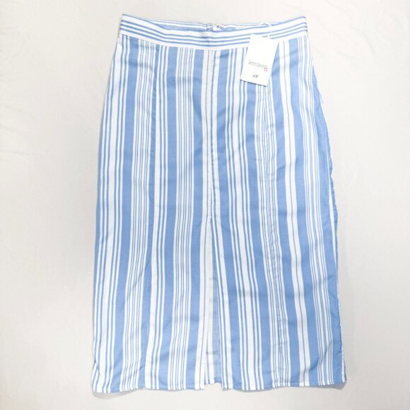 NWT Lemlem x H&M Collaboration Blue & White Striped Tencel Lyocell Skirt Size 10 - Picture 3 of 10